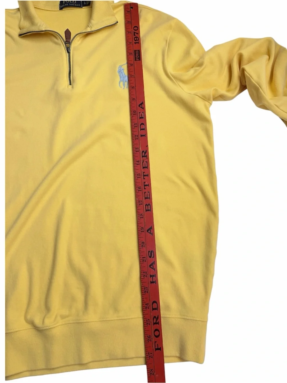 Polo Ralph Lauren Men’s Yellow Quarter-Zip Cotton Pullover Big Pony Size Large